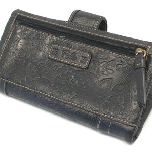 Relic paisley leather wallet | vintage clutch-size